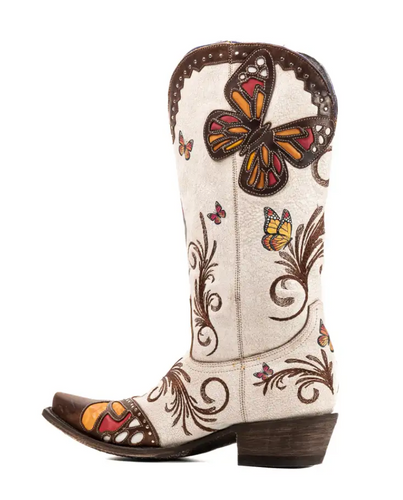 Old Gringo Catarina Taupe Boots L3779-1 Butterfly Detail