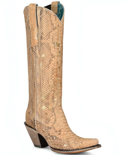 Corral Nude Full Python Tall Top Boots A4295 Picture