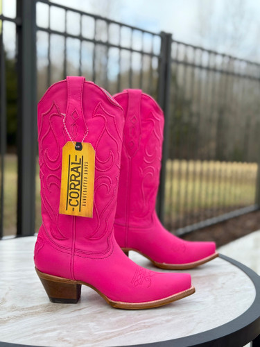 Corral Barbie Fuchsia Pink Stitch and Inlay 13" Boot Z5138 Photo