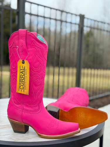 Corral Barbie Fuchsia Pink Stitch and Inlay 13" Boot Z5138 Image