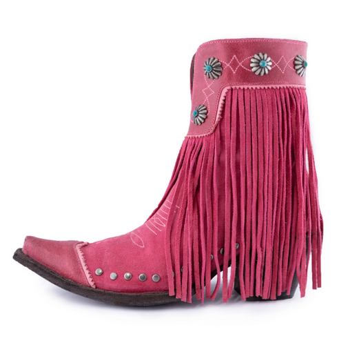 Double D by Old Gringo Rio Rancho Suede Pink Boots DDBL1032-5 Image