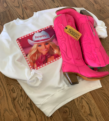 Hi *Howdy* Country Western Barbie Crewneck 15" Boots