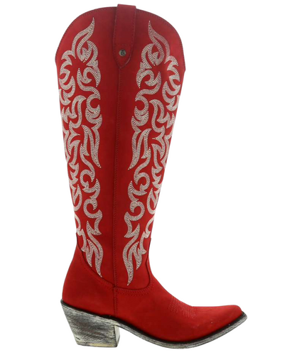 Liberty Black Aretha Nubuck Rojo Wide Calf Boots LB7129191 Picture