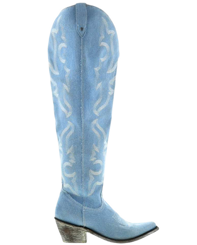 Liberty Black Indira Indigo Denim Wide Calf Boots LB7129192 Picture