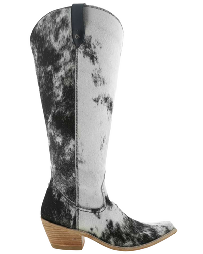 Liberty Black Cinthia Cowhide Blanco Negro Wide Calf Boots LB7129201 Picture
