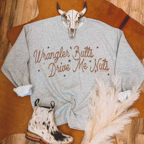 Wrangler Butts Drive Me Nuts Crewneck Grey Picture