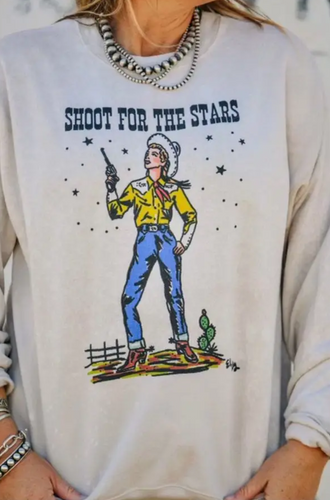 Shoot for the Stars Sweatshirt Bleached Tan Image