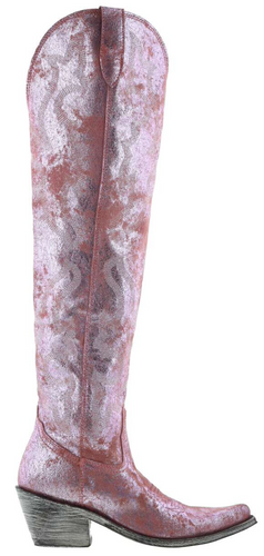 Liberty Black Indira Crackled Metallic Rosa Wide Calf Boots LB7129192 Picture