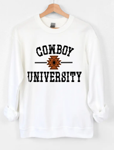 Cowboy University Crewneck White Picture