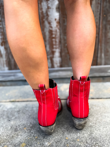 Liberty Black Sophia Nubuck Rojo Bootie LB713435 Live Heel