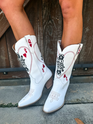 Dingo by Dan Post Queen A Hearts White Boots DI174 Live Picture