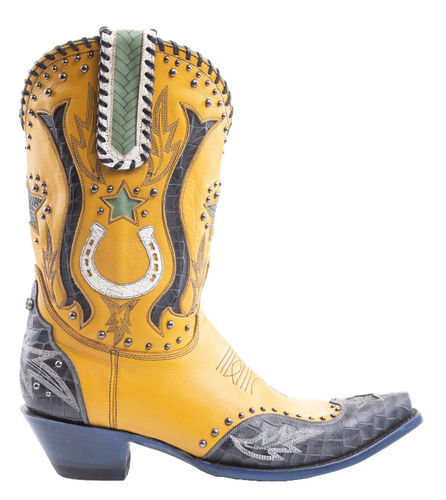 Double D by Old Gringo Best Dressed Cowgirl Boots Yellow DDL1039-2 Image