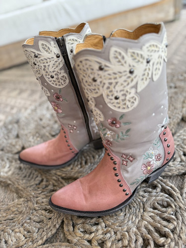 Old Gringo Elopement Opal Grey Tea Rose Boots L3938-1 Live Toe