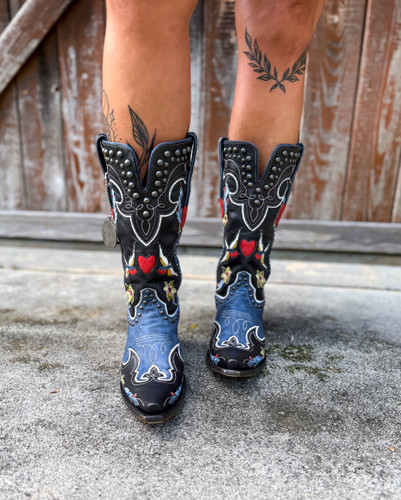 Double D by Old Gringo Midnight Cowboy Blue Black Boots DDL058-2 Photo