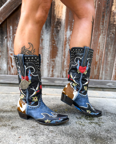 Double D by Old Gringo Midnight Cowboy Blue Black Boots DDL058-2 Image