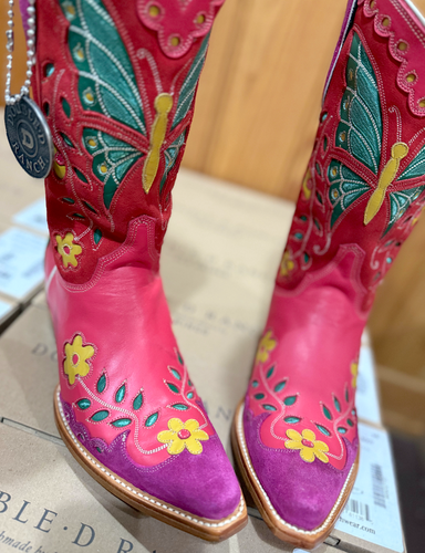 Double D by Old Gringo Butterfly Vibes Magenta Red Boot DDL1064-1 Picture