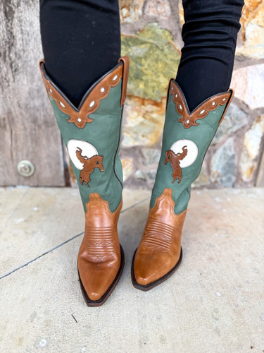 Caborca Silver by Liberty Black Clemencia Mossil Tan Green Boots MAC150 Image