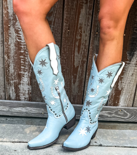 Old Gringo Lucky Star Boot Light Blue Grey L4028-2 Picture
