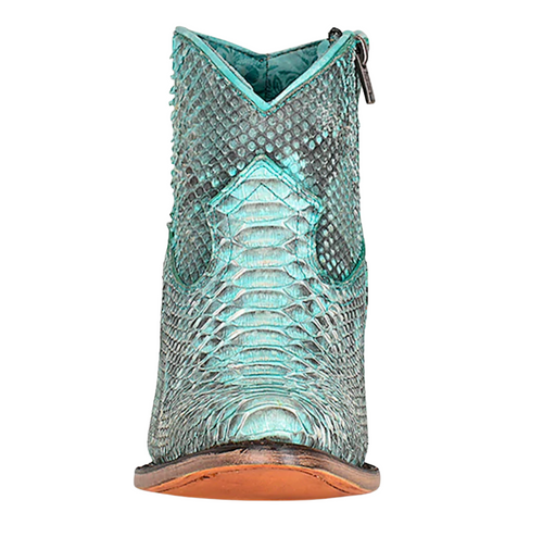 Corral Turquoise Python Zipper Bootie A4323 Photo