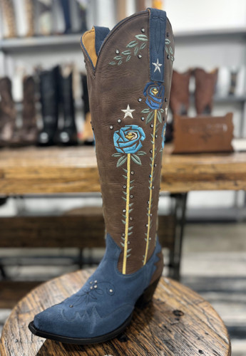 Old Gringo Thorn In My Side Suede Blue Boots L4121-2 Live