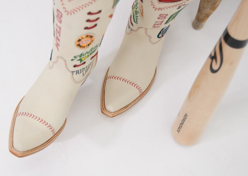 Old Gringo America's Passtime Crackled Bone Boots L4168-1 Baseball Stitch