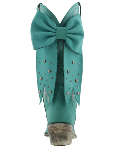 Liberty Black Alexandra Bow Boot Nubuck Turquesa LB7129248 Heel