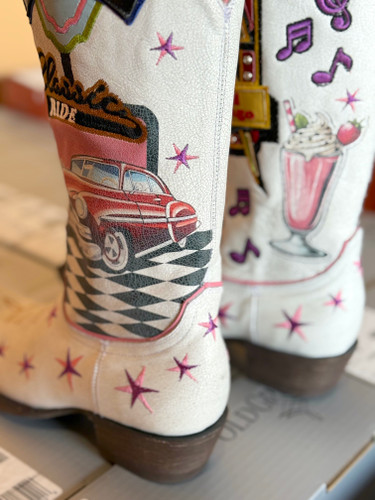 Old Gringo Sundae Crackled White Boots L4193-1 Heel
