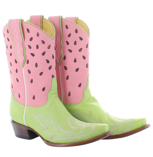 Yippee by Old Gringo Watermelon Moonshine Green Pink Boots YL688-1 Picture