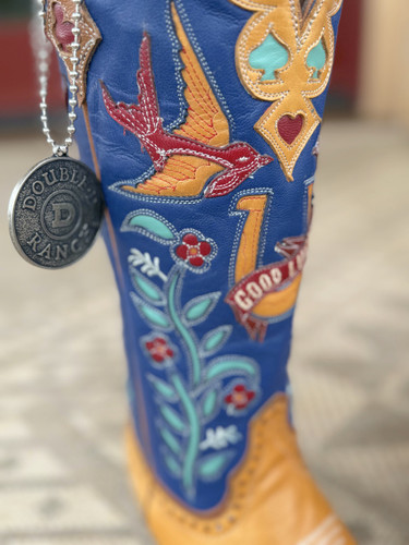 Double D by Old Gringo High Stakes Blue Honey Boots DDL1083-2 Detail