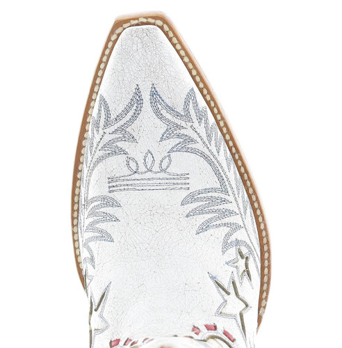 Double D by Old Gringo We The Worn Crackled Taupe Boots DDL1087-1 Toe