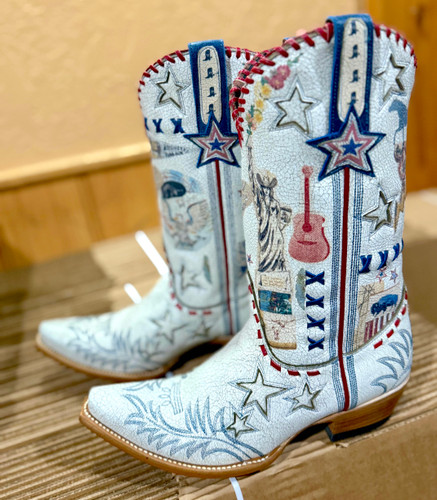 Double D by Old Gringo We The Worn Crackled Taupe Boots DDL1087-1 Picture