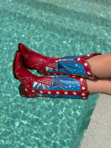 Old Gringo 250th Celebration Blue Red Boots L4199-1 Live