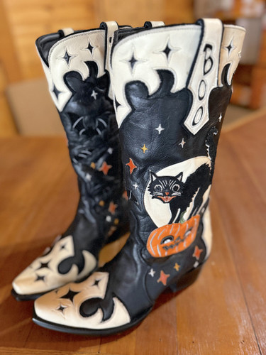 Old Gringo Scaredy Cat Black Bone Boots L4197-1 Toe