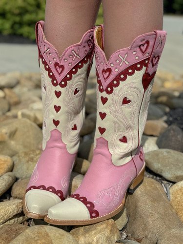 Old Gringo XOXO Pink Bone Boots L4205-1 Toe