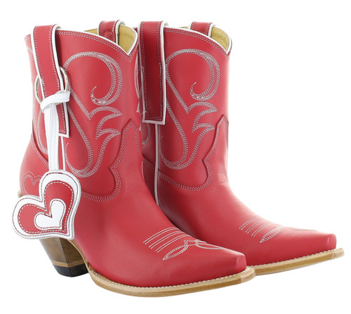 Yippee by Old Gringo Heart Charm Red Bootie YBL738-1 Image