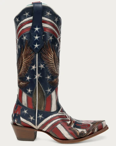 Corral Hand Painted Tooled Patriotic Eagle Boots A5149 Photo