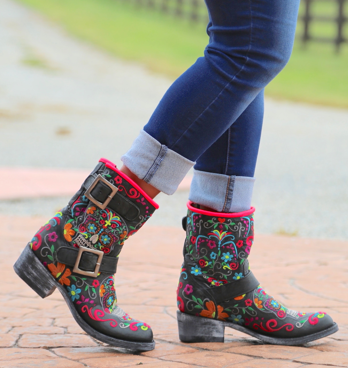 old gringo klak sugar skull boots