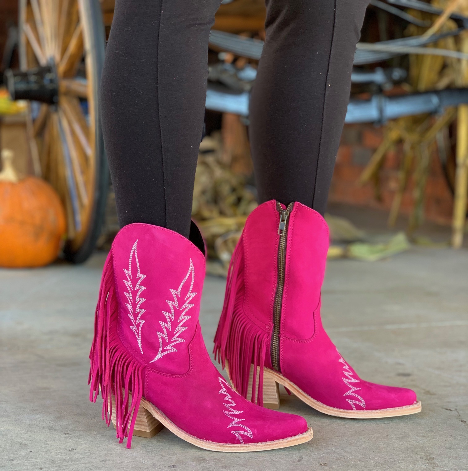 Liberty Black Fringe Benefits Bootie Fuchsia LB713423