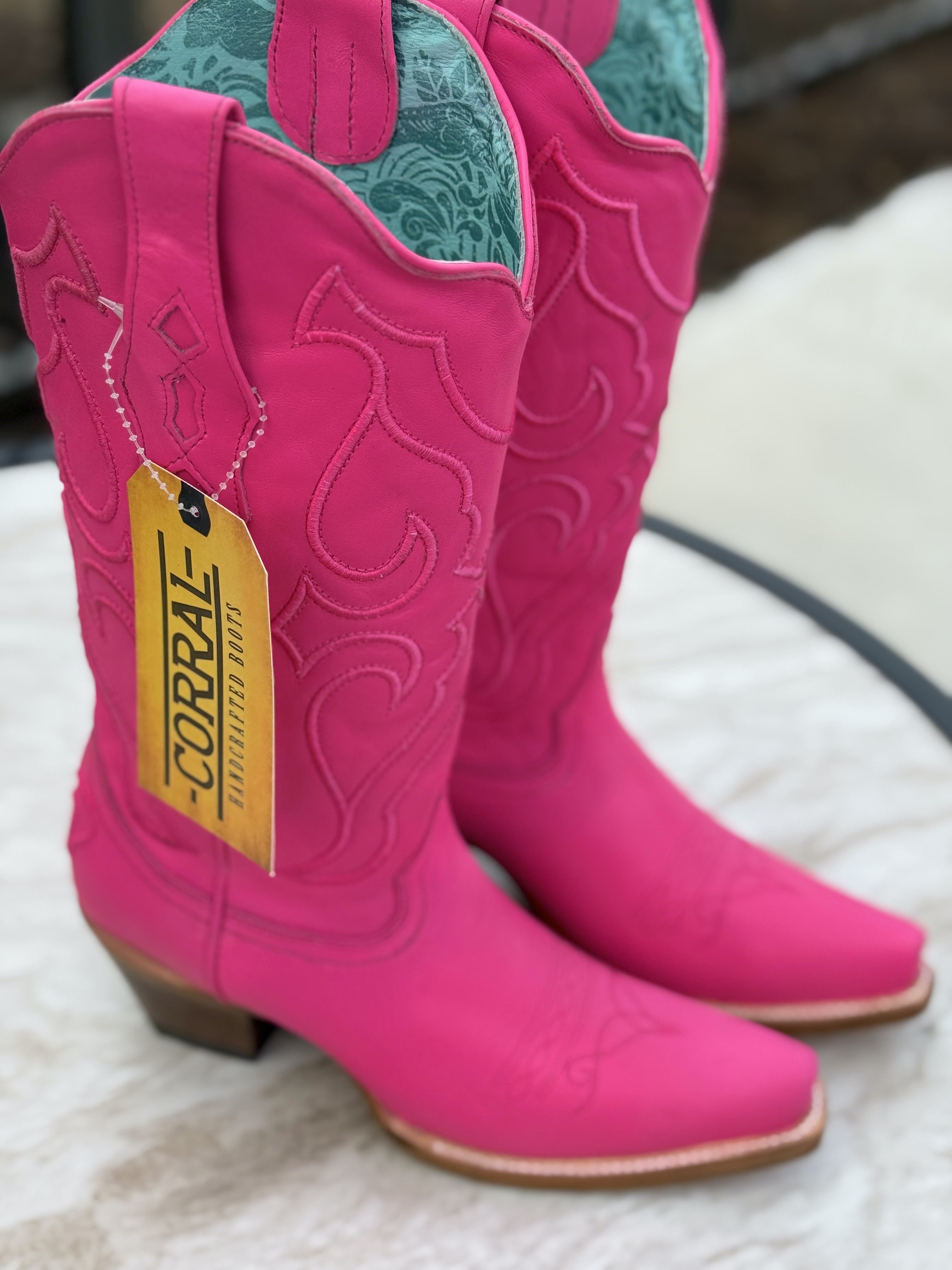 Corral Barbie Fuchsia Pink Stitch and Inlay 13