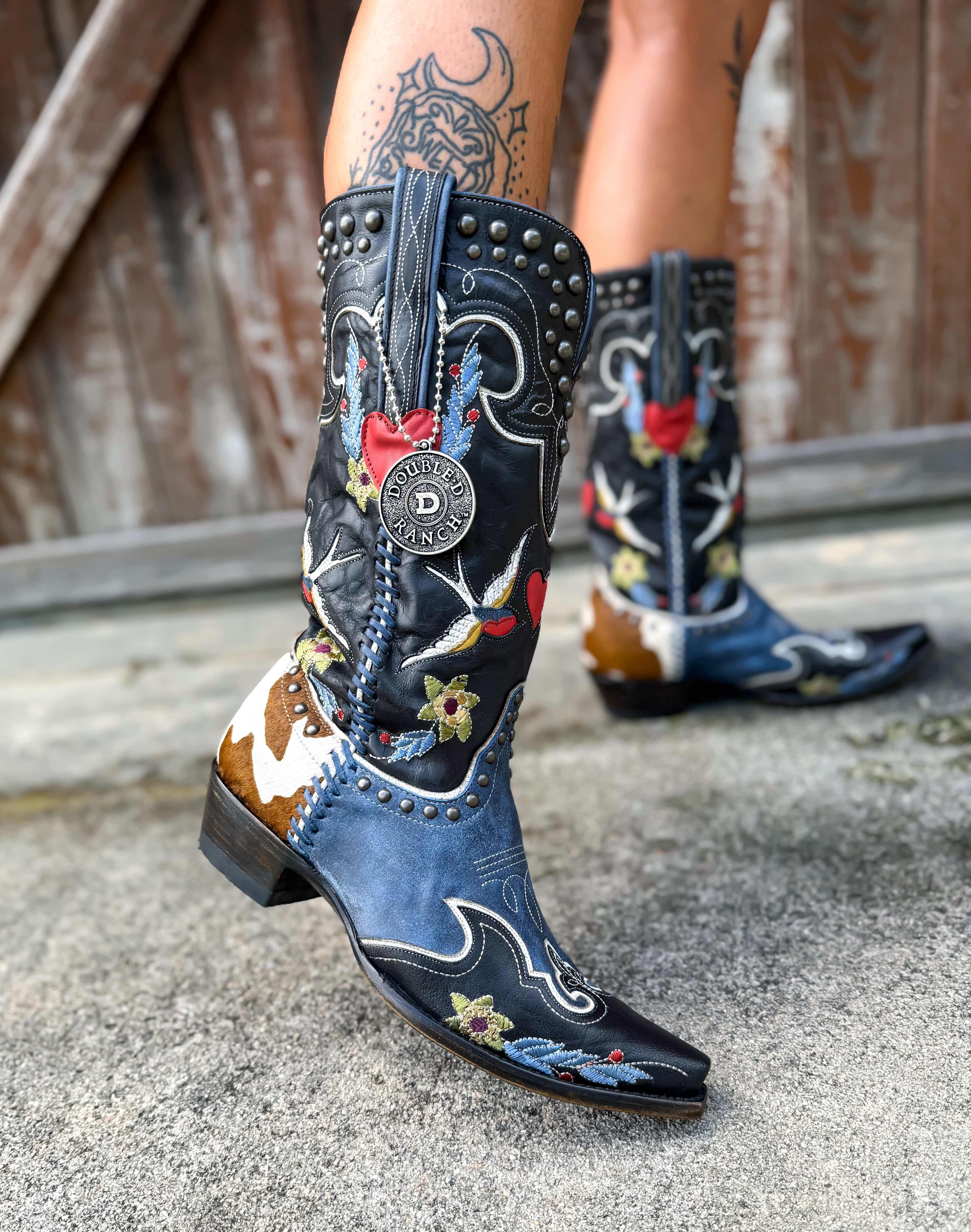 Double D by Old Gringo Midnight Cowboy Blue Black DDL058-2