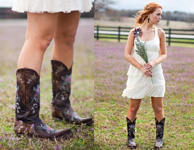 cowboy boots with long dress