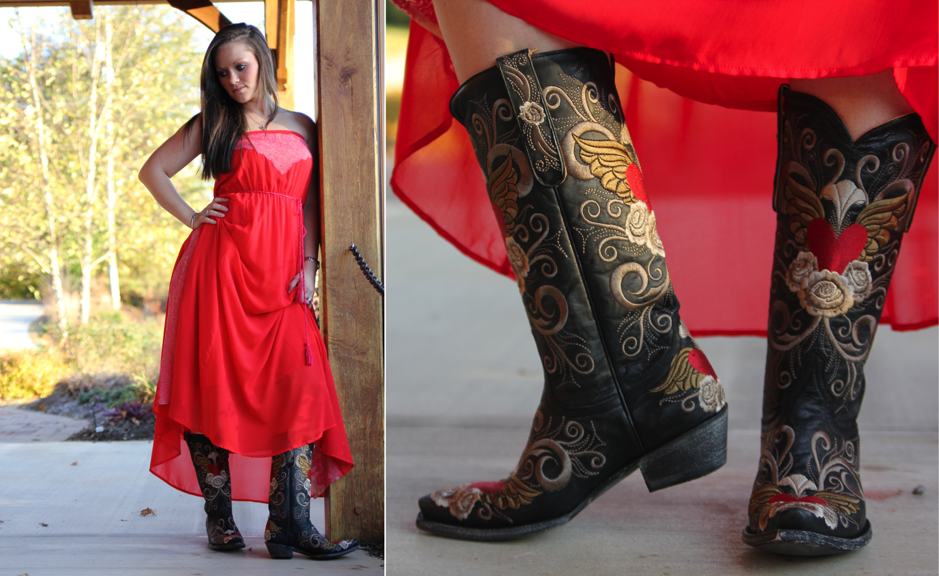 red cowgirl boots outfit