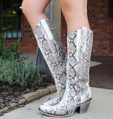 Corral Natural Python Zipper Tall Top A3789