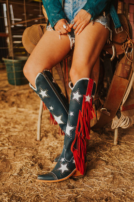 [Loulouseoul] ★Rossi Western Boots(2色) Los Altos Smooth Ostrich Red Cowboy Boots J-Toe 999712 – RR