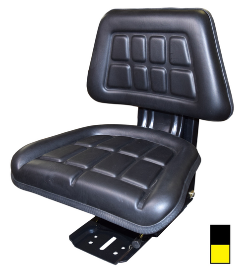 Universal Trapezoid Tractor Seat with Adjustable Suspension Black or Yellow