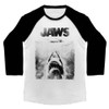 Jaws 3/4 Sleeve T-Shirt - Black and White