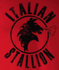 Image Closeup for Rocky T-Shirt - Red Stallion