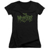 Image for The Munsters Girls V Neck T-Shirt - Distress Logo
