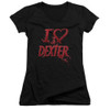 Image for Dexter Girls V Neck T-Shirt - I Heart Dexter
