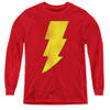 Image for Captain Marvel Shazam Logo Youth Long Sleeve T-Shirt